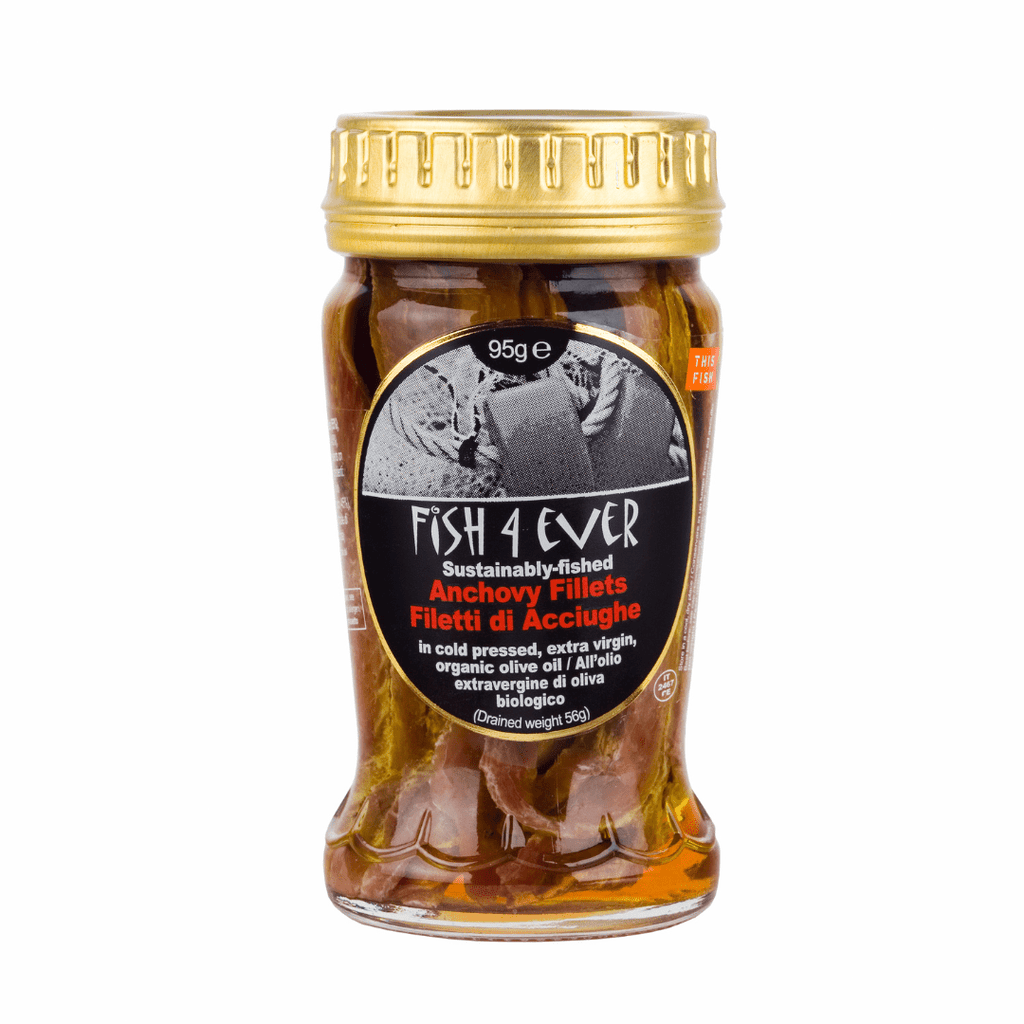 Buy Fish4Ever on Gourmet Rebels - Anchovy Fillets In Organic Extra Virgin Olive Oil (95g)