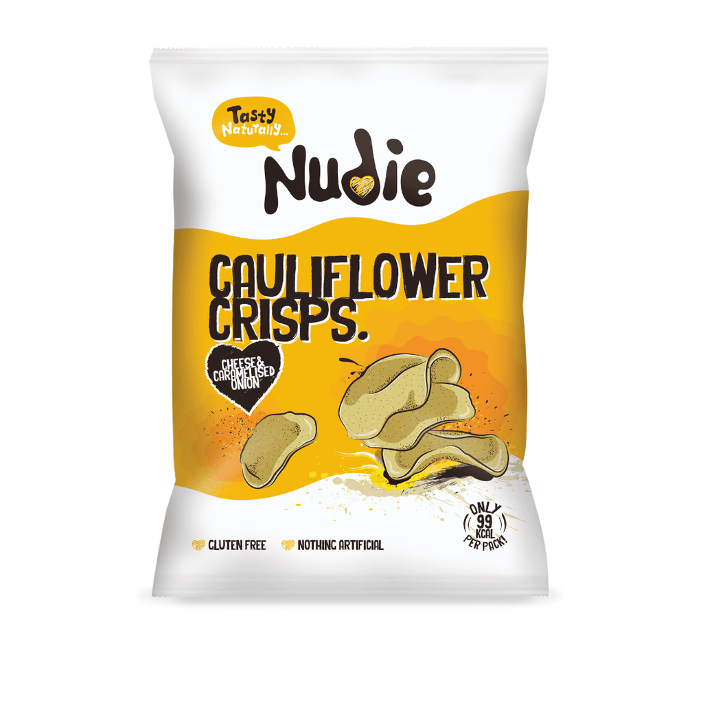 Buy Nudie on Gourmet Rebels - Cheese & Caramelised Flavour Cauliflower Crisps (20g)