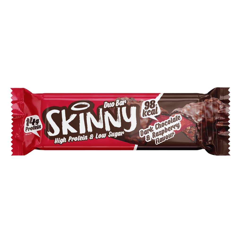 Buy The Skinny Food on Gourmet Rebels - Dark Chocolate Rapsberry Duo Bar (2X30g)