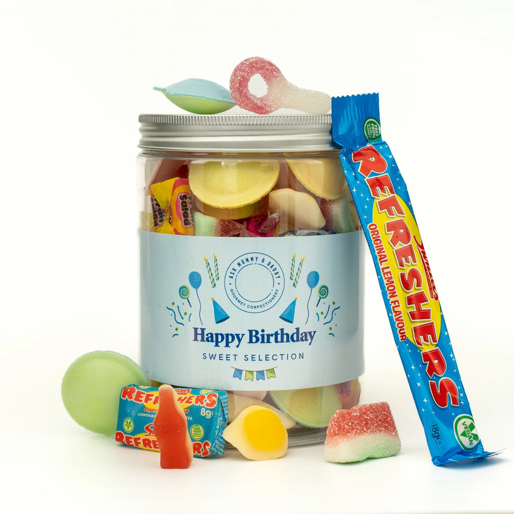 Buy Ask Mummy & Daddy on Gourmet Rebels - Happy Birthday Blue Share Tub (700g)