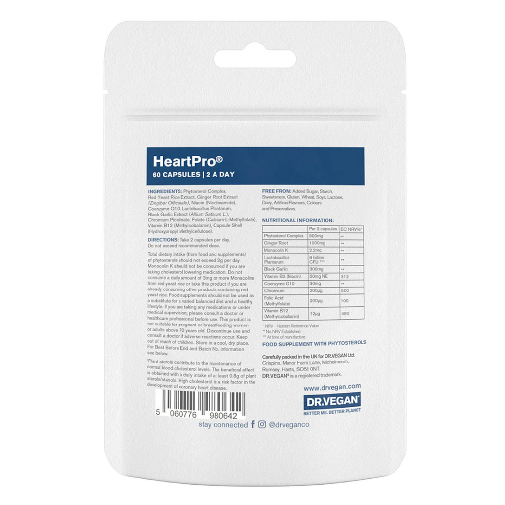 Buy DR.VEGAN® on Gourmet Rebels - HeartPro® | Plant-sterols & Probiotic (60 Caps) 