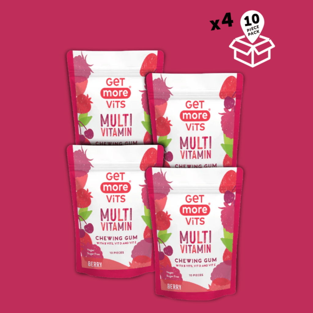 Buy Get More Vits on Gourmet Rebels - Berry Flavor Multivitamin Chewing Gum (14.2g) (Case Of 16 Packs)