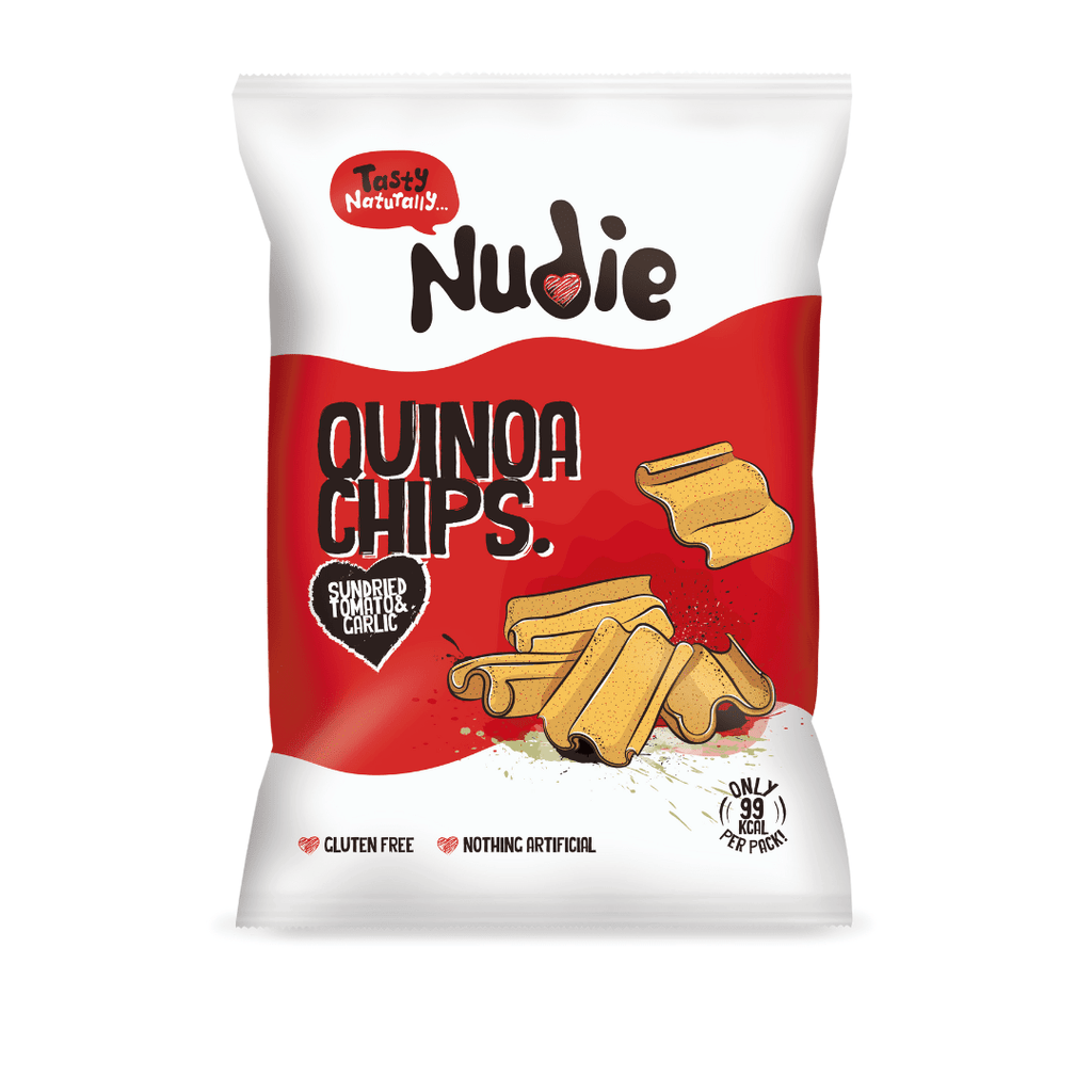 Buy Nudie on Gourmet Rebels - Sundried Tomato & Garlic Flavoured Quinoa Chips