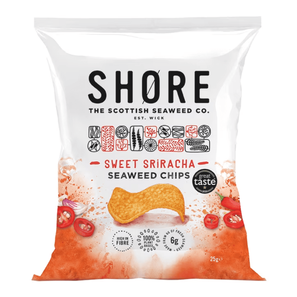 Buy SHORE on Gourmet Rebels - Sweet Sriracha Chilli Flavour Seaweed Chips (25g)