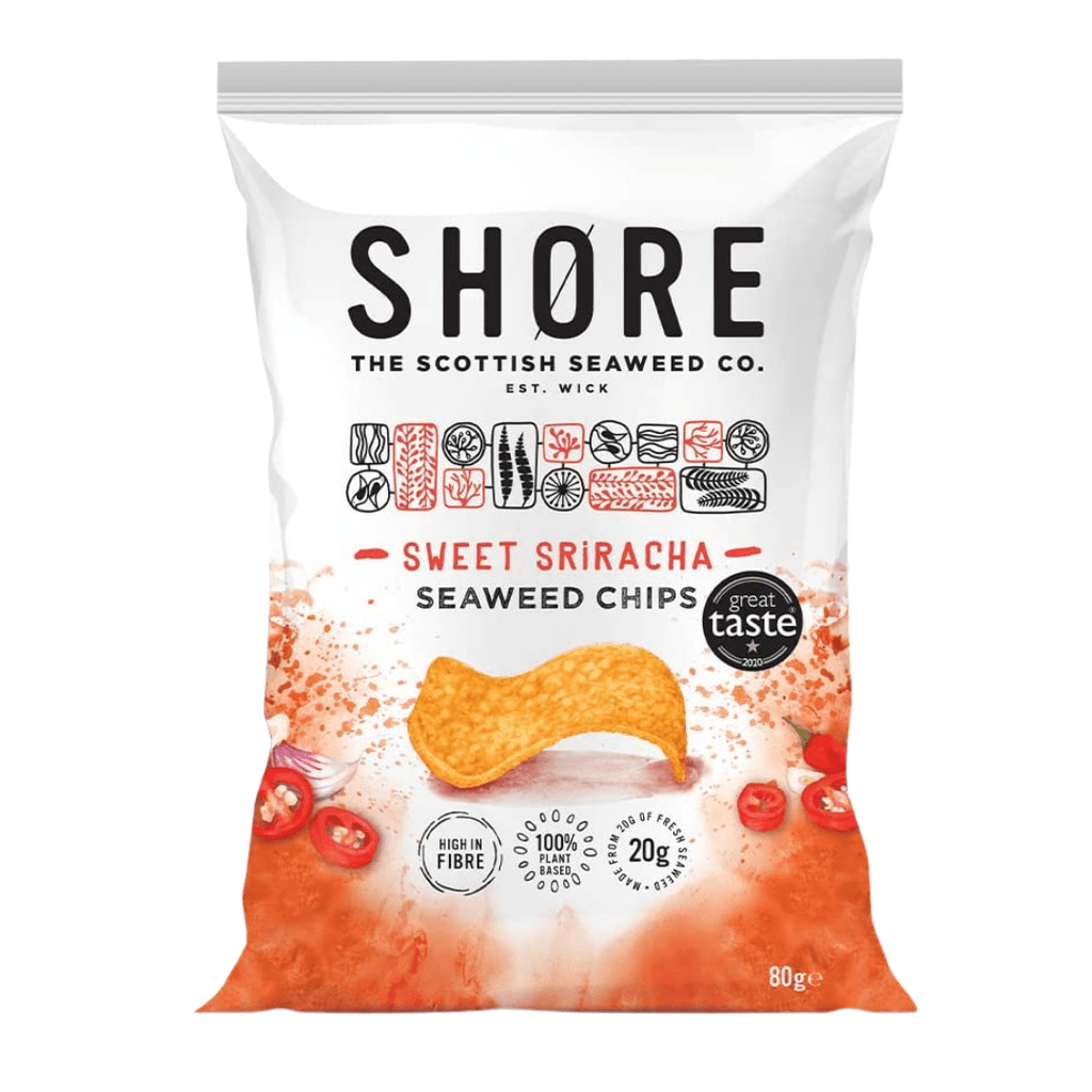 Buy SHORE on Gourmet Rebels - Sweet Sriracha Chilli Flavour Seaweed Chips Sharing Bag (80g)