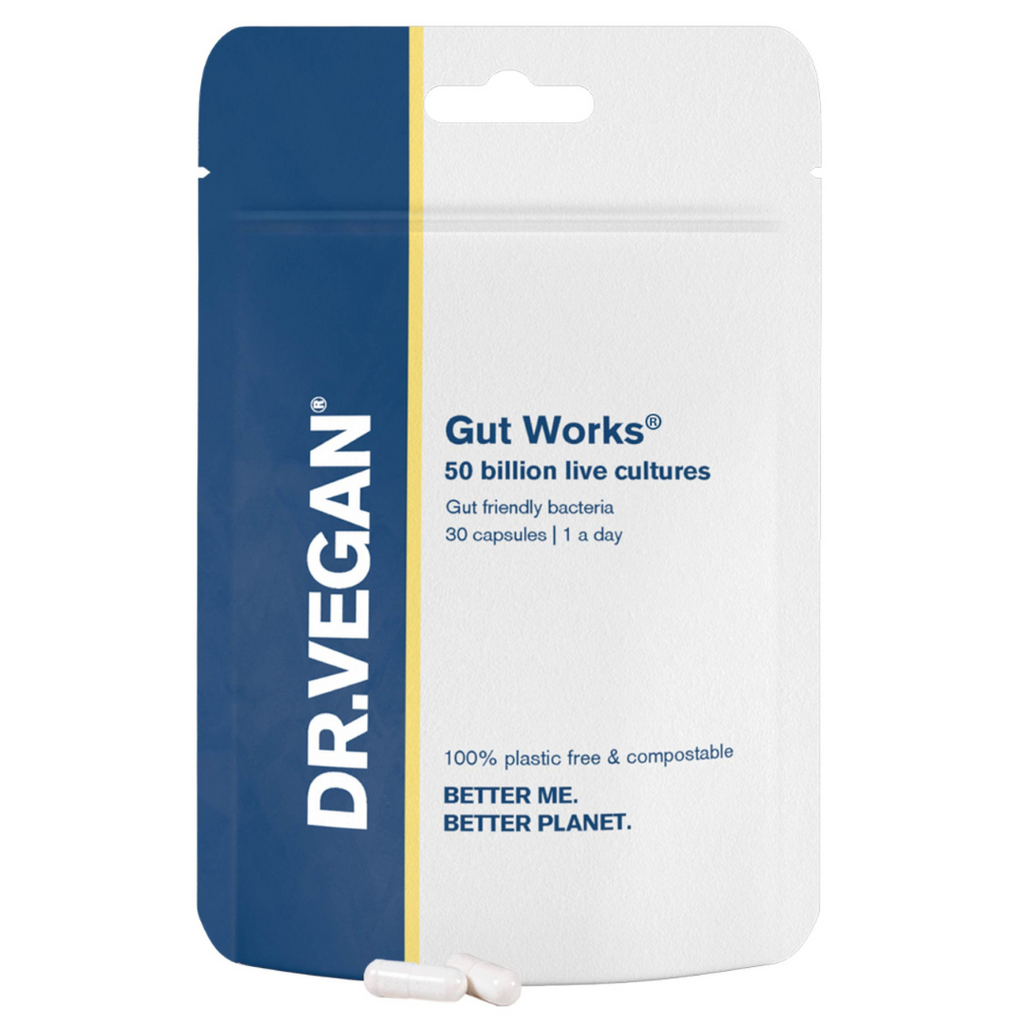 Buy DR.VEGAN® on Gourmet Rebels - Gut Works® | Pre & Probiotic, 50bn CFU (30 caps)